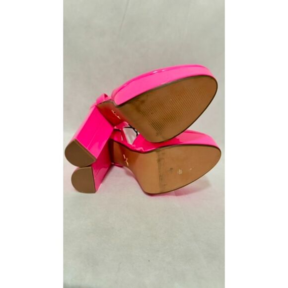 NWT Express Neon Pink Barbiecore Bubblegum Mary Jane High Heels 7M - Picture 6 of 6